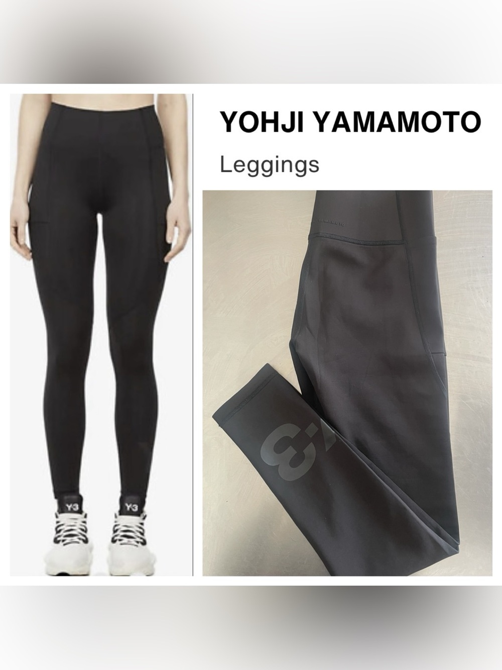 ADIDAS - Y3 YOHJI YAMAMOTO Woman’s Black Logo Matte Leggings